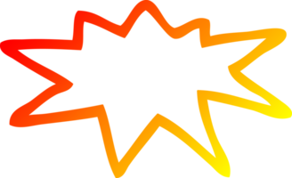 warm gradient line drawing of a cartoon explosion symbol png