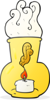 mano disegnato cartone animato vecchio bicchiere lanterna con candela png