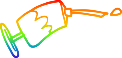 rainbow gradient line drawing of a cartoon syringe of blood png