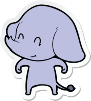 sticker of a cute cartoon elephant png