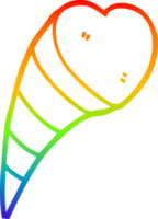 rainbow gradient line drawing of a cartoon love heart symbol png