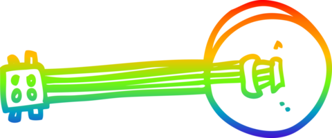 arco iris degradado línea dibujo de un dibujos animados banjo png