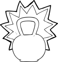 main tiré noir et blanc dessin animé bouilloire cloche png