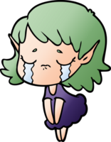 cartoon crying elf girl png