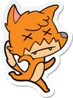 sticker of a cartoon cross eyed fox png