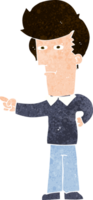 homem de desenho animado apontando png