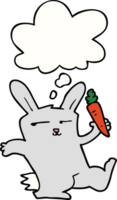 cartoon rabbit with carrot with thought bubble png