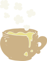 flat color illustration of mug of soup png