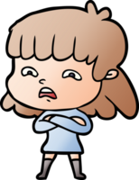 cartoon worried woman png