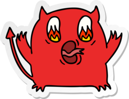 mão desenhado adesivo desenho animado do fofa kawaii vermelho demônio png