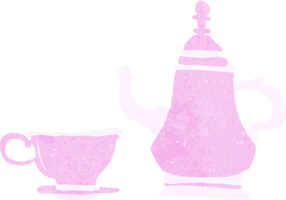 tecknad kaffekanna och kopp png