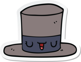 pegatina de un sombrero de copa de dibujos animados png