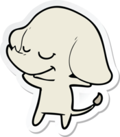 sticker of a cartoon smiling elephant png