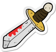 klistermärke av ett tecknat svärd png