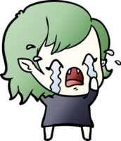 cartoon crying vampire girl png