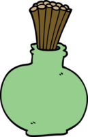 cartoon doodle reeds in vase png