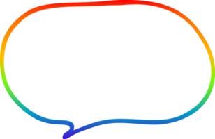 rainbow gradient line drawing of a cartoon expression bubble png