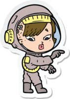 sticker of a cartoon astronaut woman png