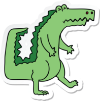 autocollant d'un crocodile de bande dessinée dessiné à la main excentrique png