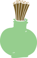 cartoon doodle reeds in vase png