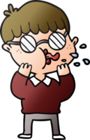 Cartoon-Junge mit Brille png