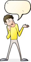 cartoon nervous man with speech bubble png