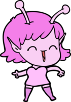 cartoon alien girl laughing png