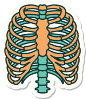 sticker of tattoo in traditional style of a rib cage png