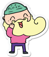 sticker of a happy bearded man png