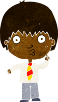 cartoon school boy answering question png