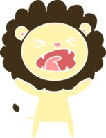 flat color style cartoon lion png