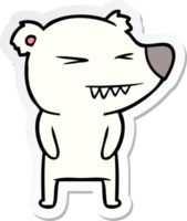 autocollant d'un dessin animé d'ours polaire en colère png