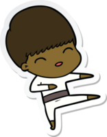 sticker of a happy cartoon boy png