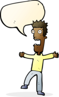 cartoon terrified man with speech bubble png