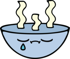 mignonne dessin animé de une bol de chaud soupe png