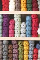 Knitting yarn for handmade winter clothes. photo