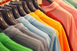 Row of Shirts in a store in istanbul . photo