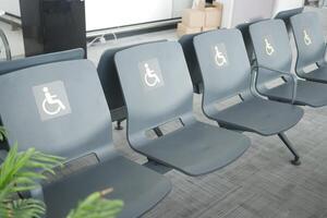 discapacitado sitio a el Estanbul aeropuerto, foto