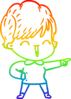 arcobaleno pendenza linea disegno di un' cartone animato ridendo donna png