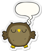 cartoon owl with speech bubble sticker png