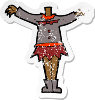 retro distressed sticker of a cartoon female vampire body png