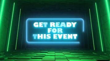 GET READY FOR THIS EVENT NEON TITLE WITH NEON BACKGROUND video