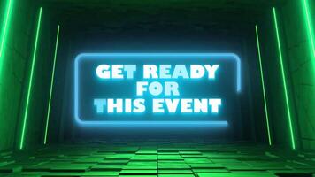 GET READY FOR THIS EVENT NEON TITLE WITH NEON BACKGROUND video