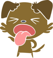 flat color style cartoon disgusted dog png