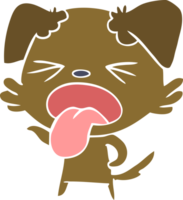 chien dégoûté de dessin animé de style plat couleur png