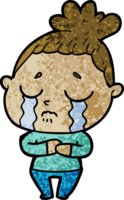 mujer llorando de dibujos animados png