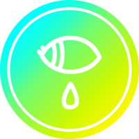 crying eye circular icon with cool gradient finish png