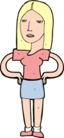 cartoon woman with hands on hips png