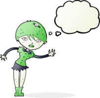 cartoon vampire girl with thought bubble png