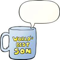 worlds best son mug with speech bubble in smooth gradient style png